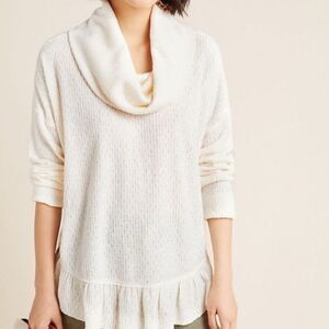 Anthropologie Maeve Cream Cowl Neck Sweater NWOT